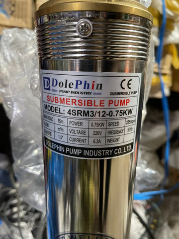 JID DOLEPHIN 4SRM Submersible Pump 4SRM3/12-0.75 KW 1 HP 240 ft delivery